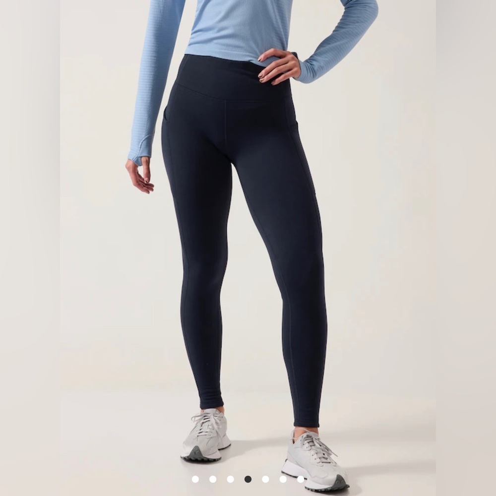 Athleta Altitude Stash Tight in Polartec® Power Stretch® in Navy size Small/Tall